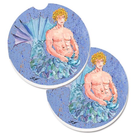 Carolines Treasures Merman Set of 2 Cup Holder Car Coaster 8347CARC
